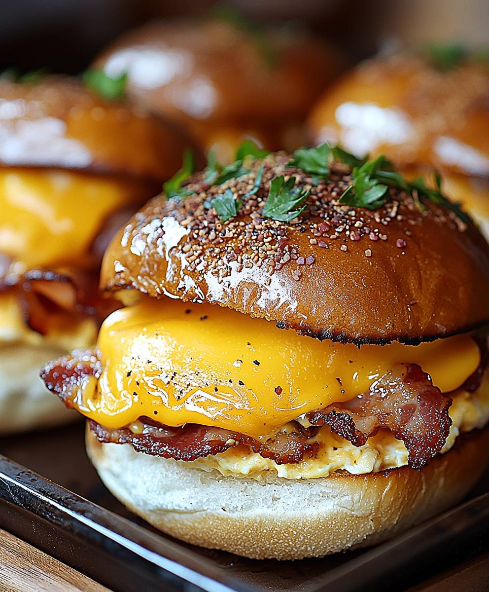 Breakfast Sliders with Bacon Egg Cheese