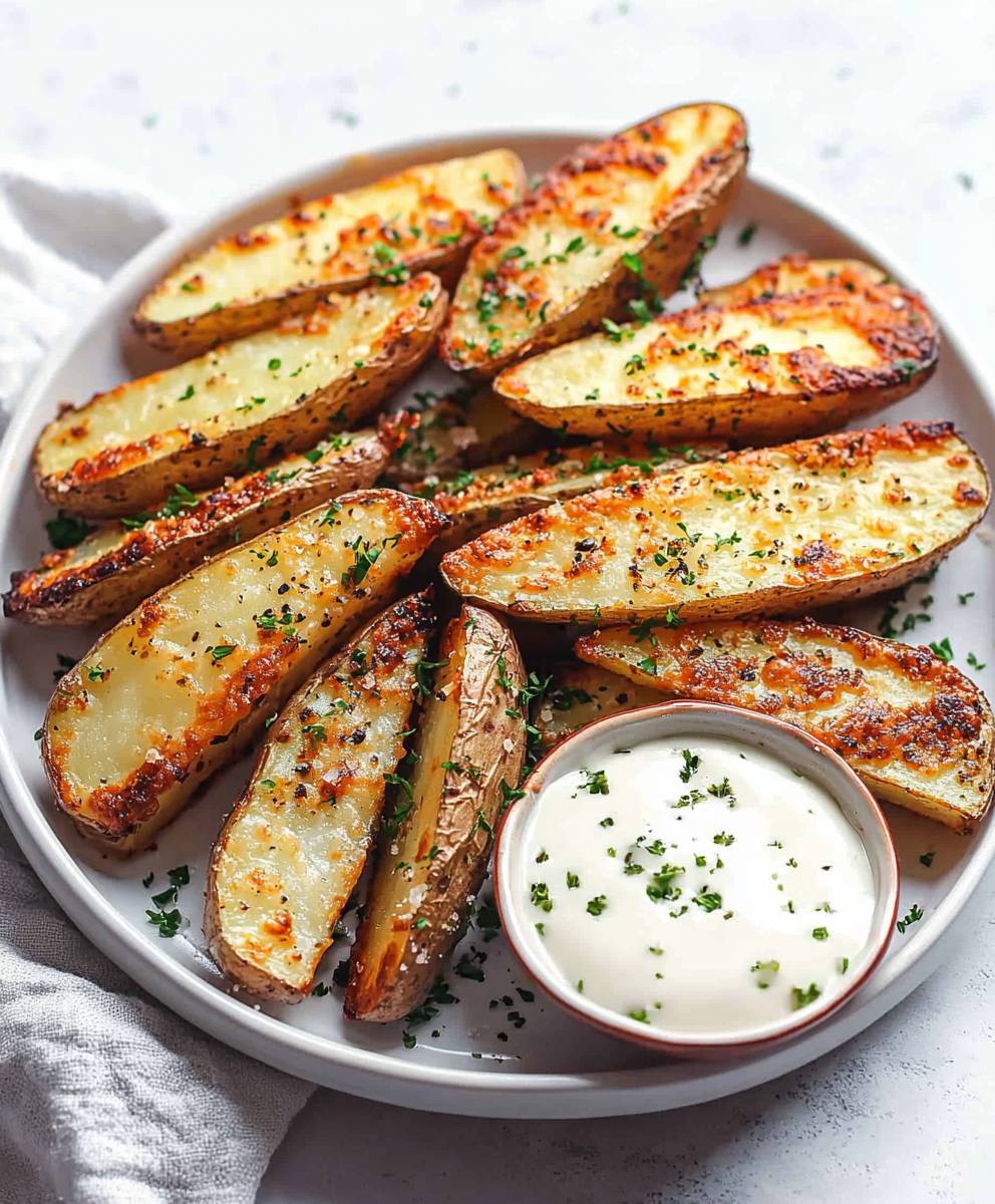 Garlic Parmesan Potato Wedges