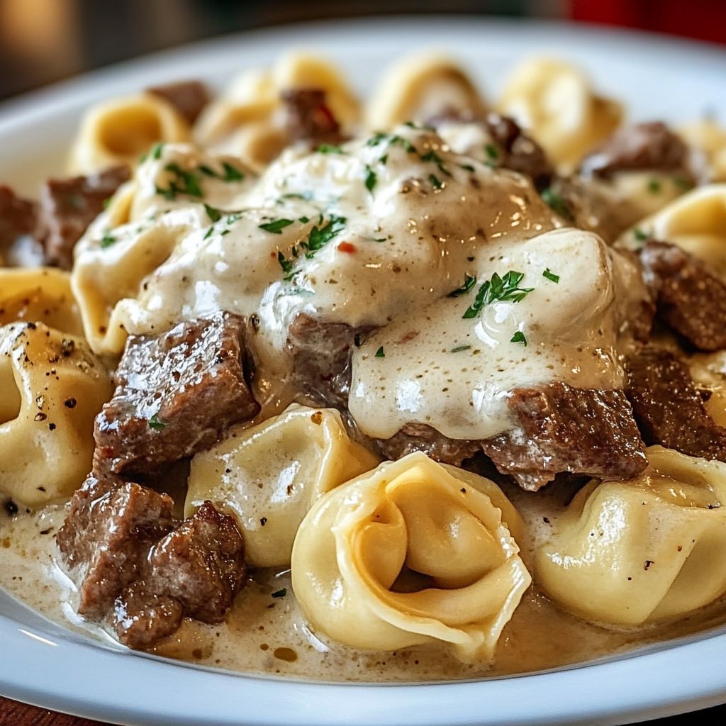 Cheesesteak Tortellini Dish