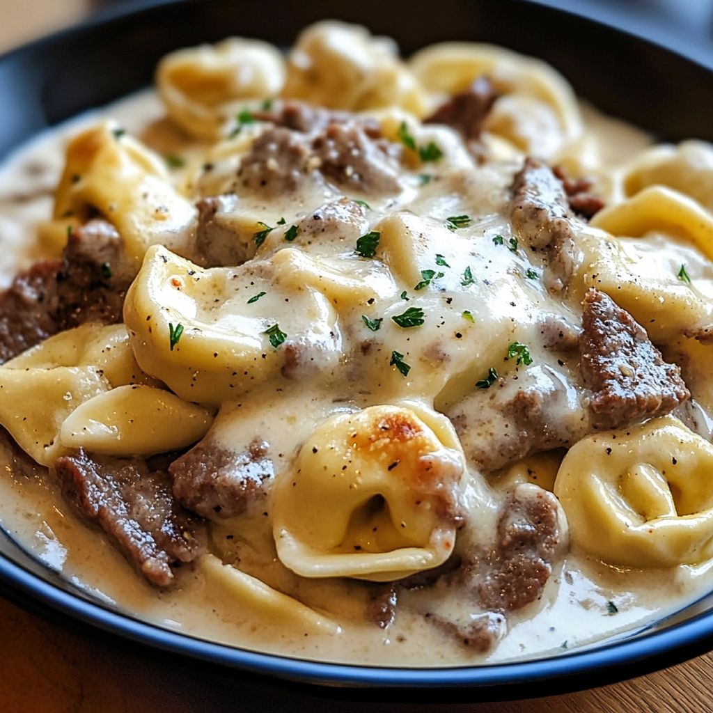 Cheesesteak Tortellini Dish