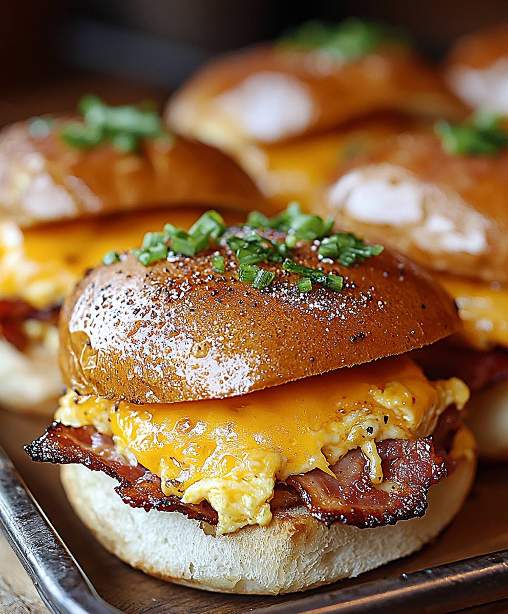 Breakfast Sliders with Bacon Egg Cheese