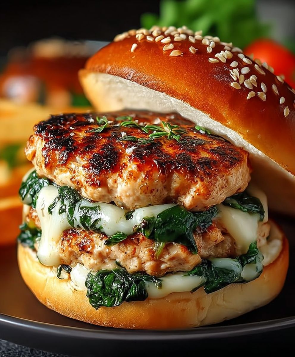 Spinach chicken burgers