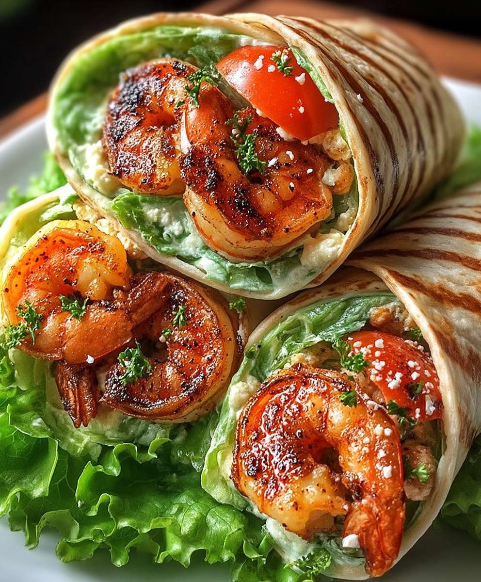 Shrimp Caesar Wraps