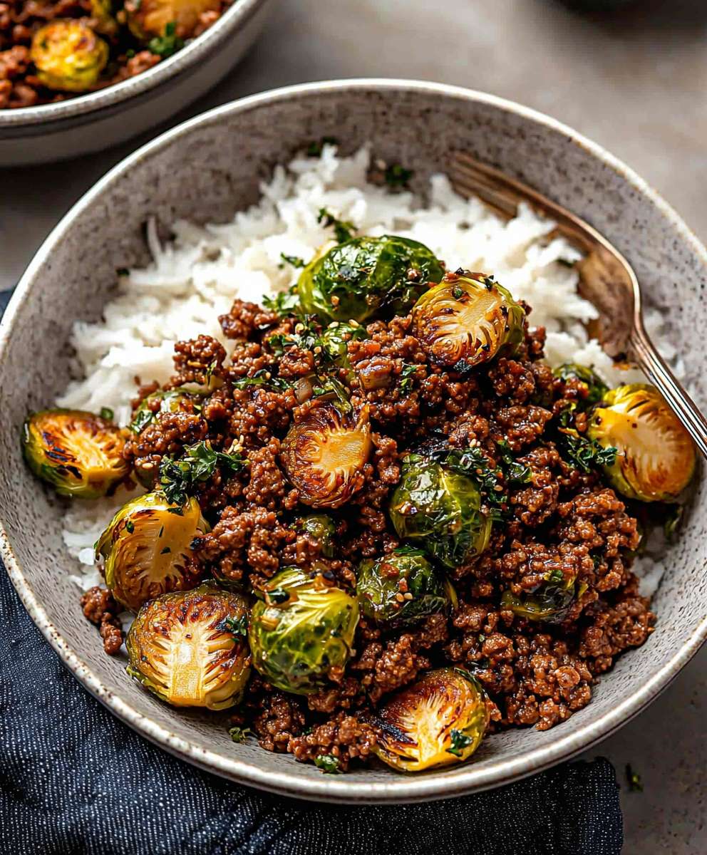 Ground Beef Brussels Sprouts