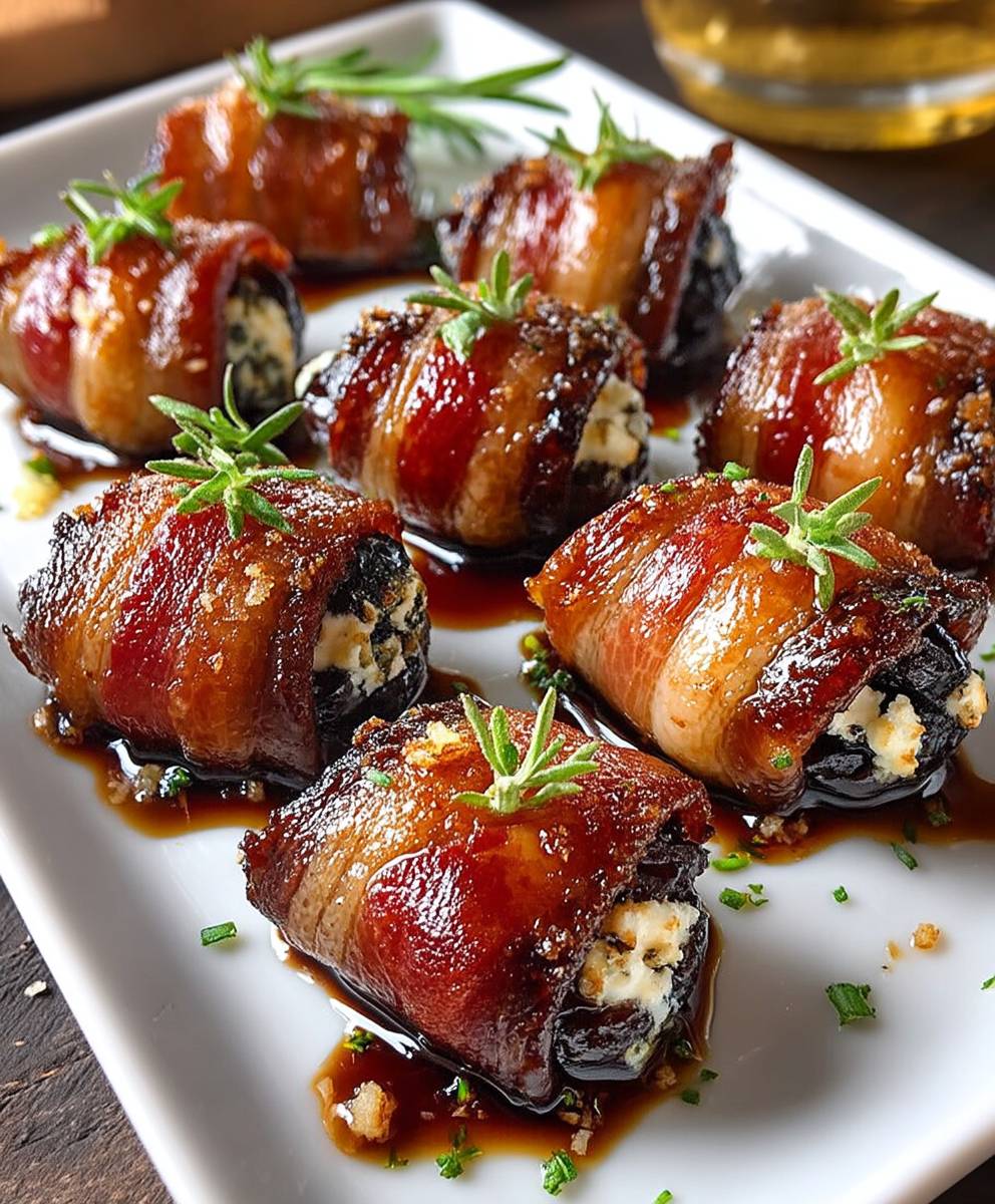 Bacon Wrapped Dates Goat Cheese
