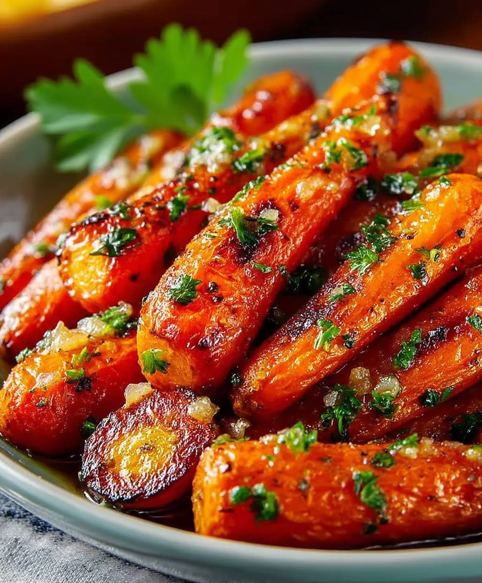 Honey Garlic Roasted Carrots