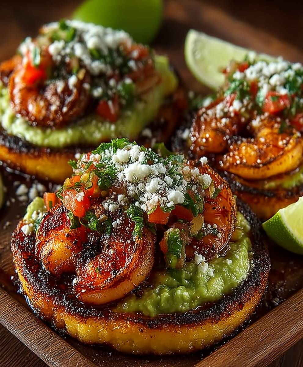 Shrimp tostadas summer