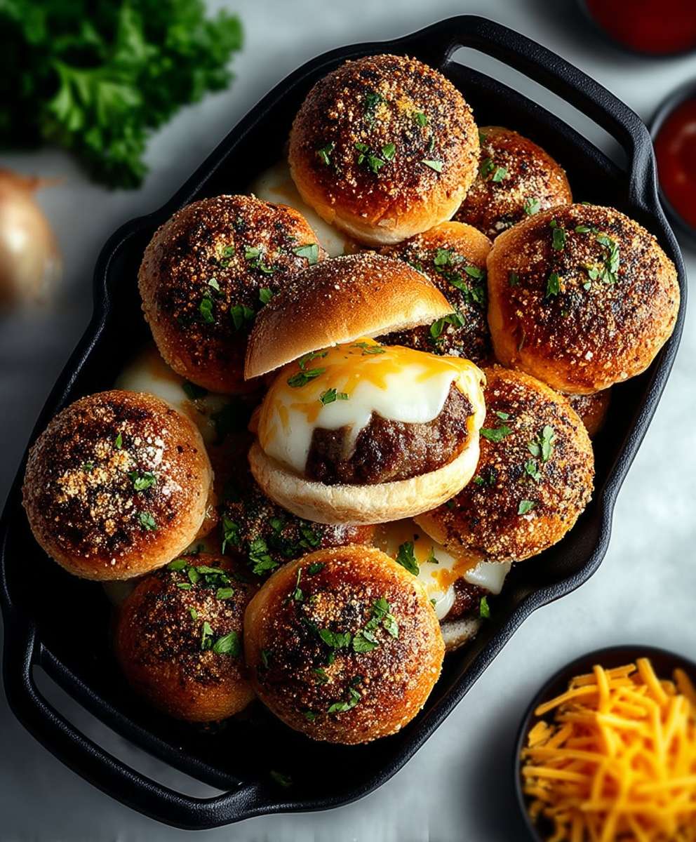 Garlic Parmesan Cheeseburger Bombs