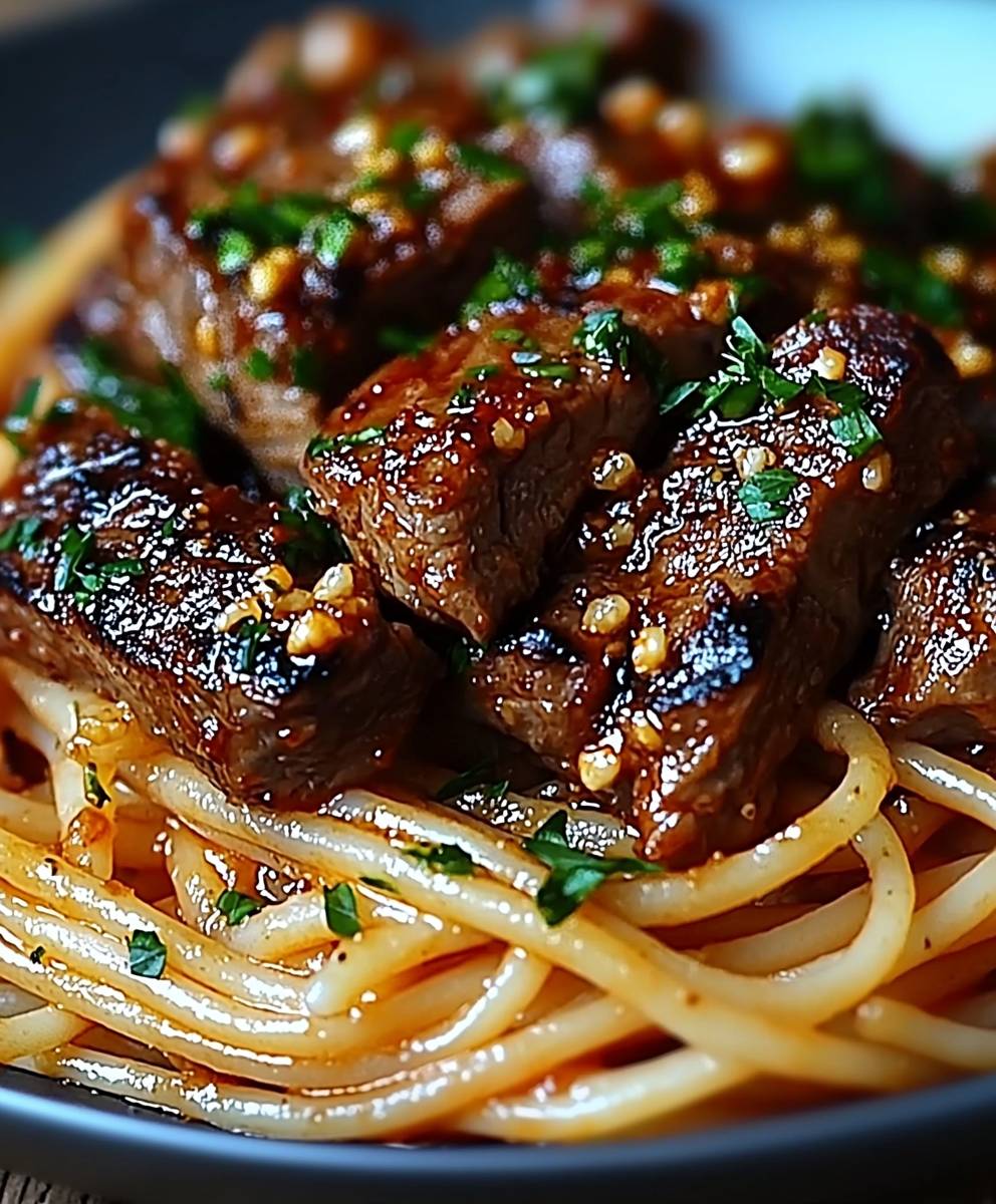 Garlic Steak Pasta