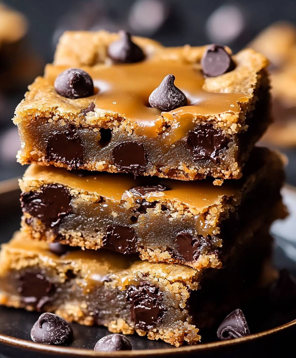 Salted Caramel Chocolate Chip Bars