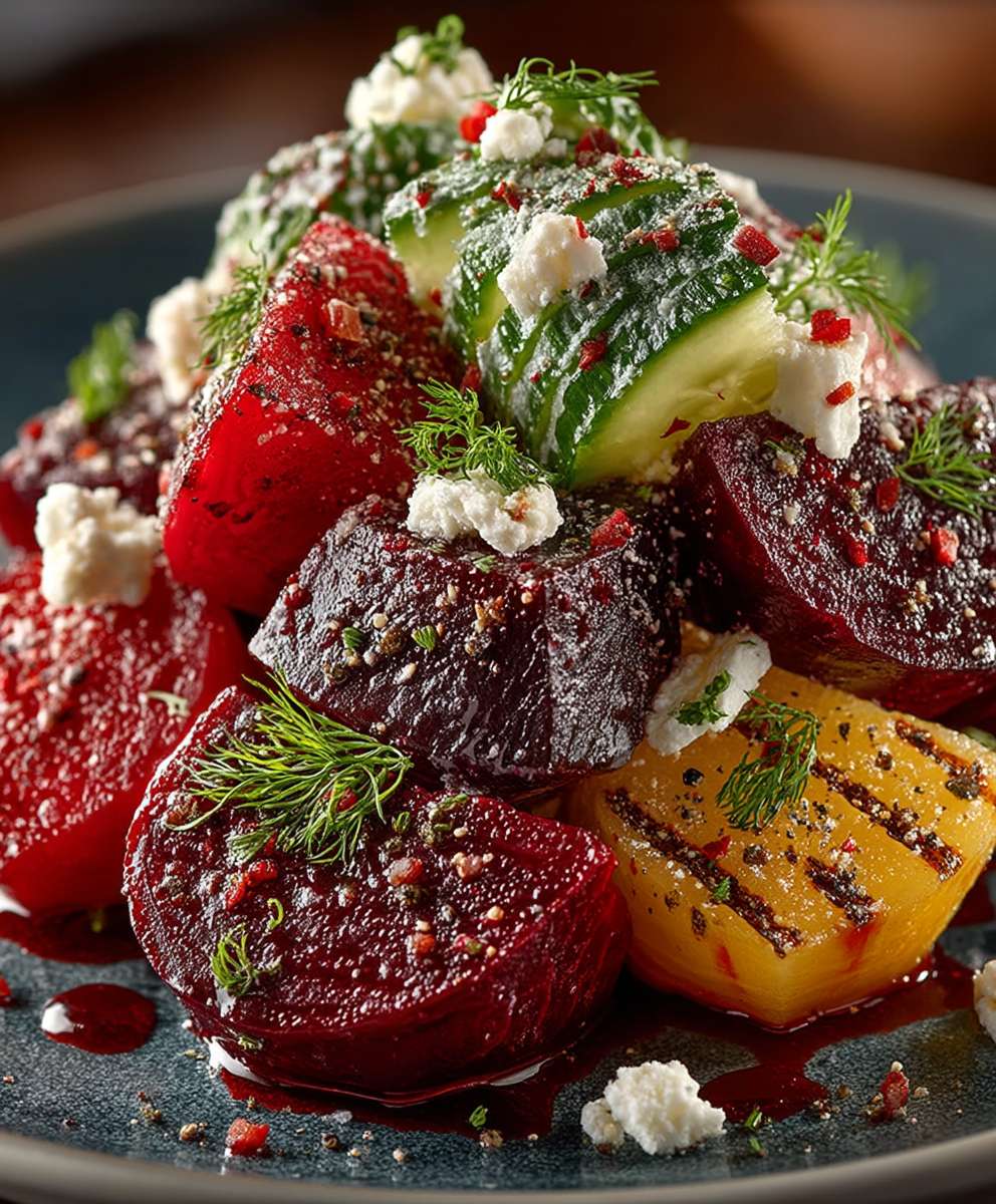 Beet salad feta cucumber dill