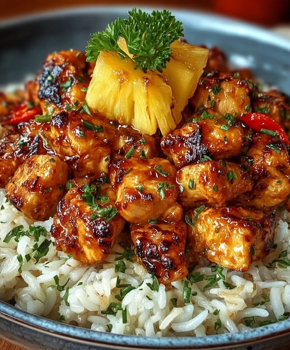 Pineapple chicken and rice