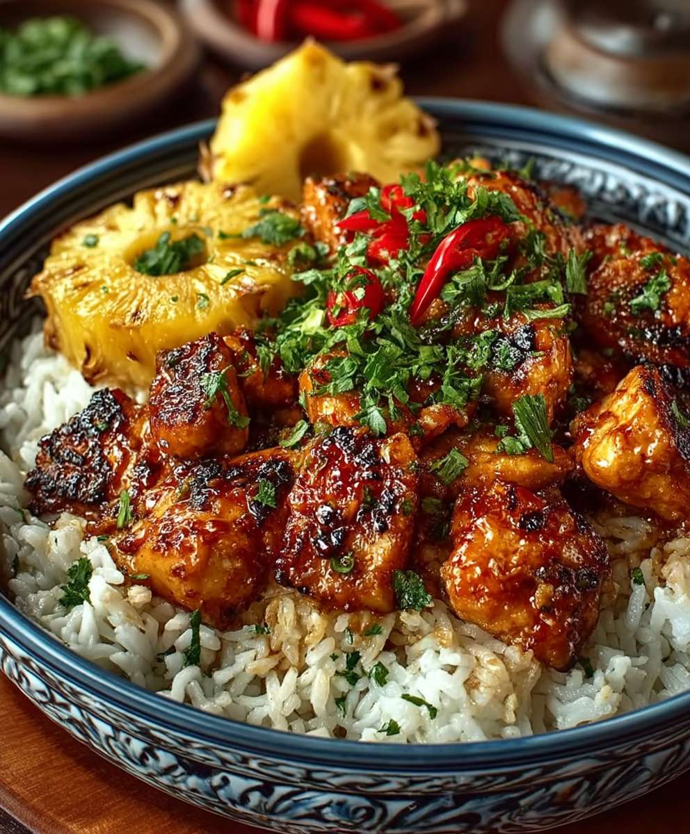 Pineapple chicken and rice