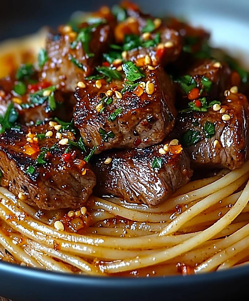 Garlic Steak Pasta