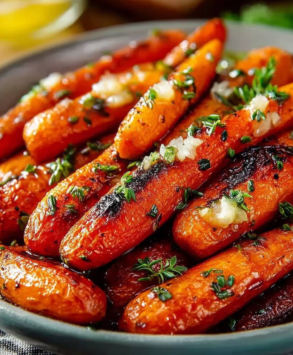 Honey Garlic Roasted Carrots