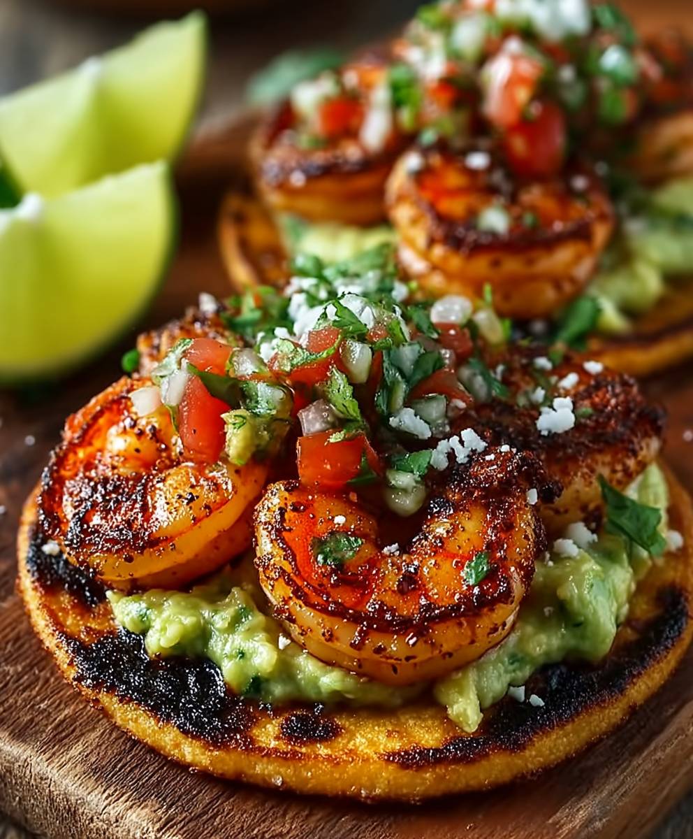 Shrimp tostadas summer