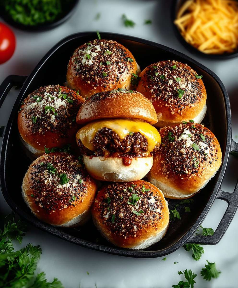 Garlic Parmesan Cheeseburger Bombs