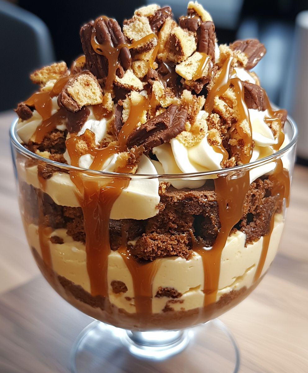 Caramel Cheesecake Brownie Trifle