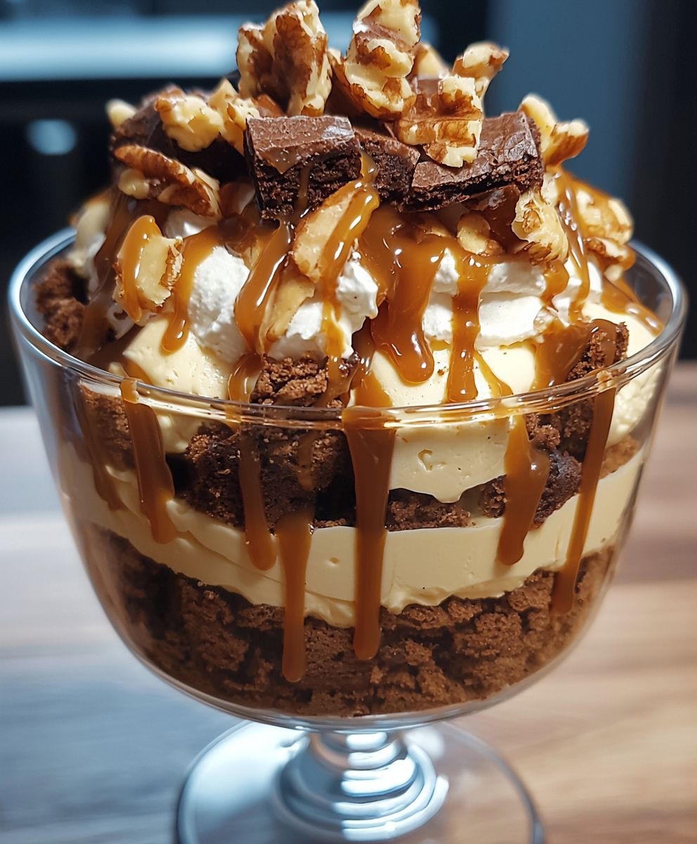 Caramel Cheesecake Brownie Trifle
