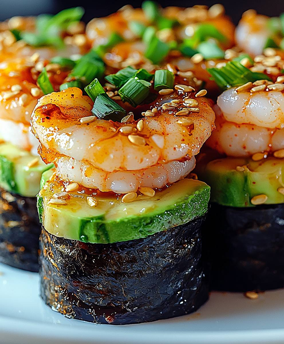 Spicy Shrimp Sushi Stacks