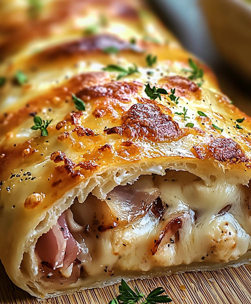 Chicken Cordon Bleu Stromboli