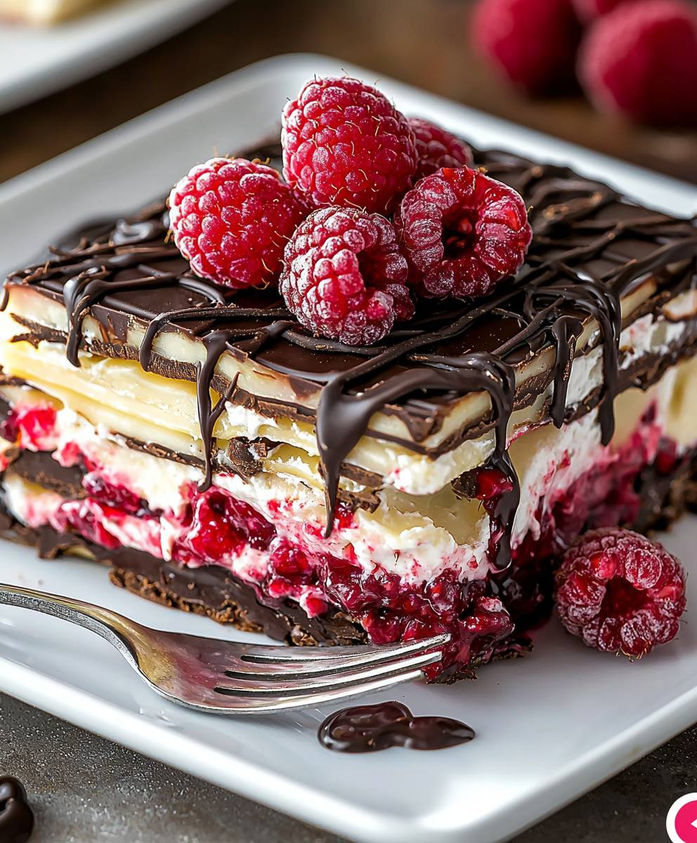 Raspberry Dark Chocolate Lasagna