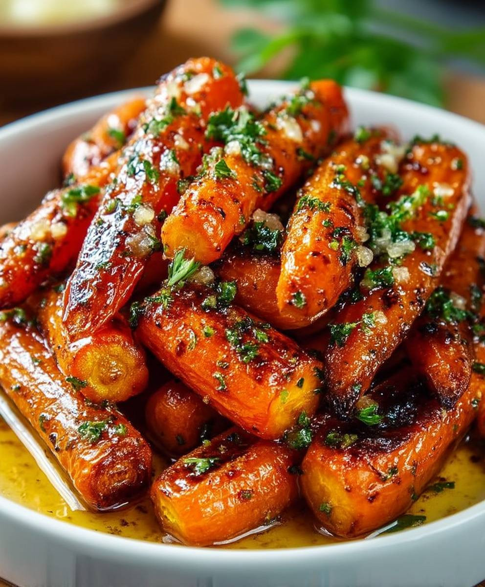 Honey Garlic Roasted Carrots