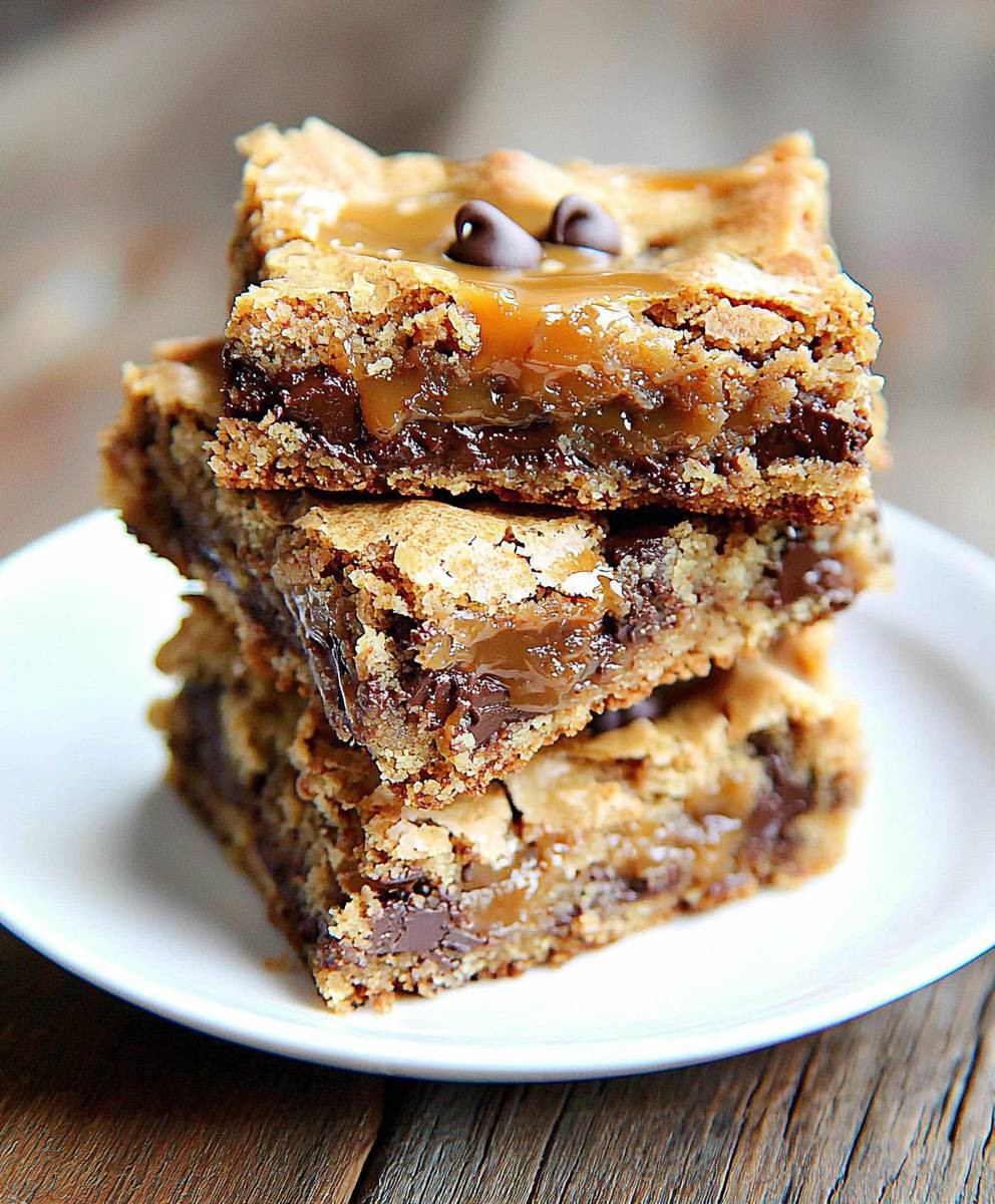 Salted Caramel Chocolate Chip Bars