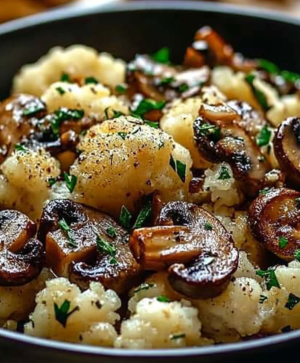 Garlic Cauliflower Mushroom Skillet