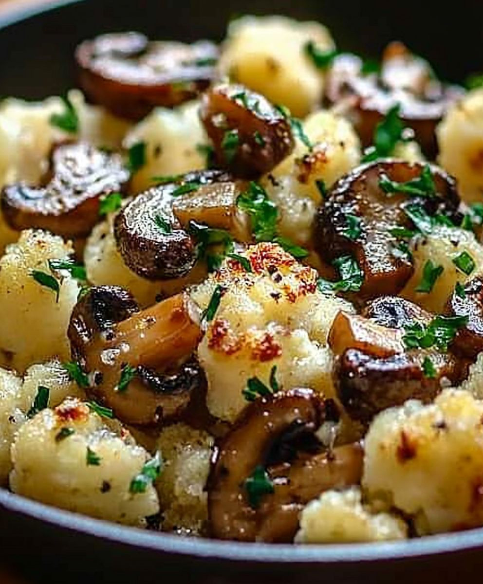 Garlic Cauliflower Mushroom Skillet