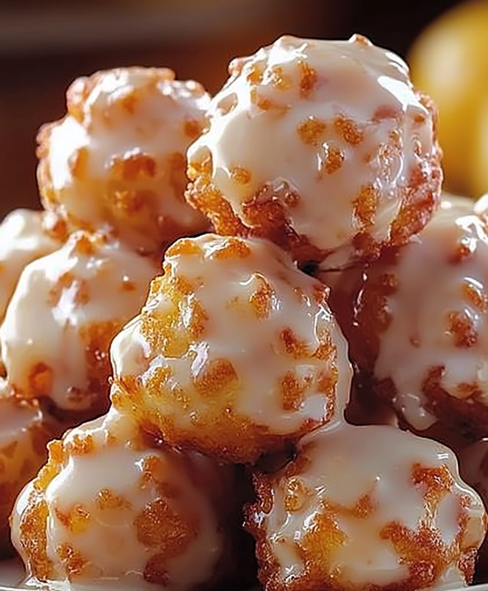 Cinnamon-Glazed Apple Fritter Bites