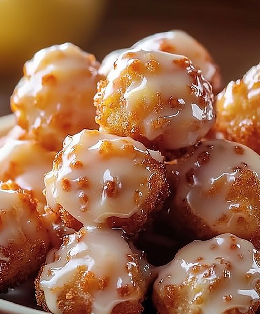 Cinnamon-Glazed Apple Fritter Bites