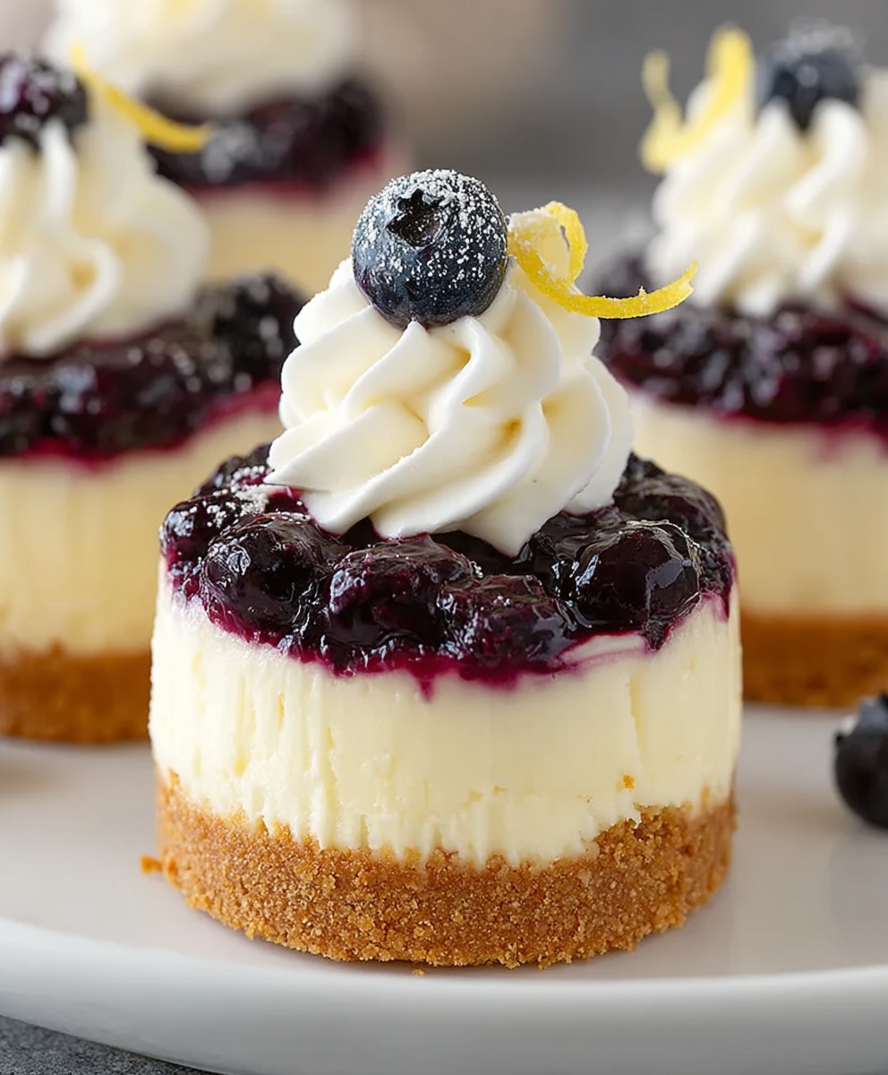 Lemon Blueberry Mini Cheesecakes