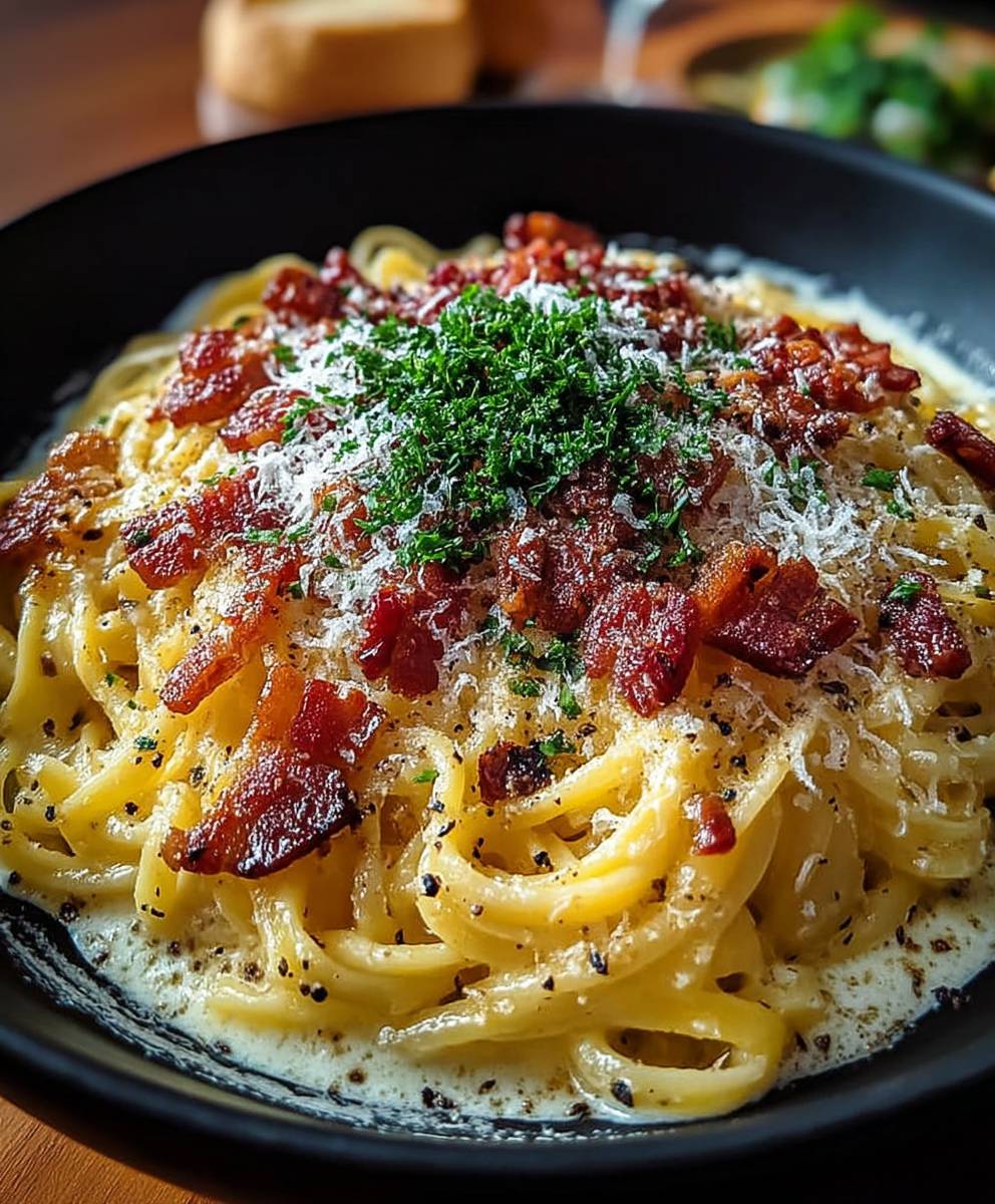 Bacon carbonara pasta