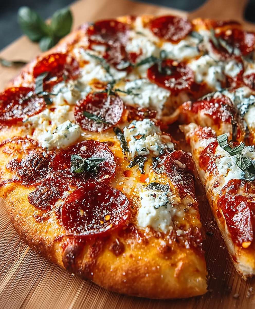 Hot honey pepperoni pizza