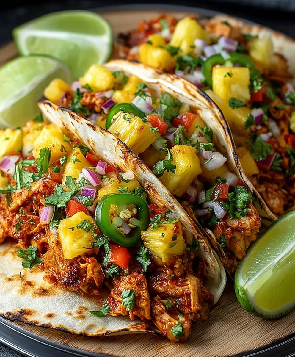 Pineapple chicken tacos