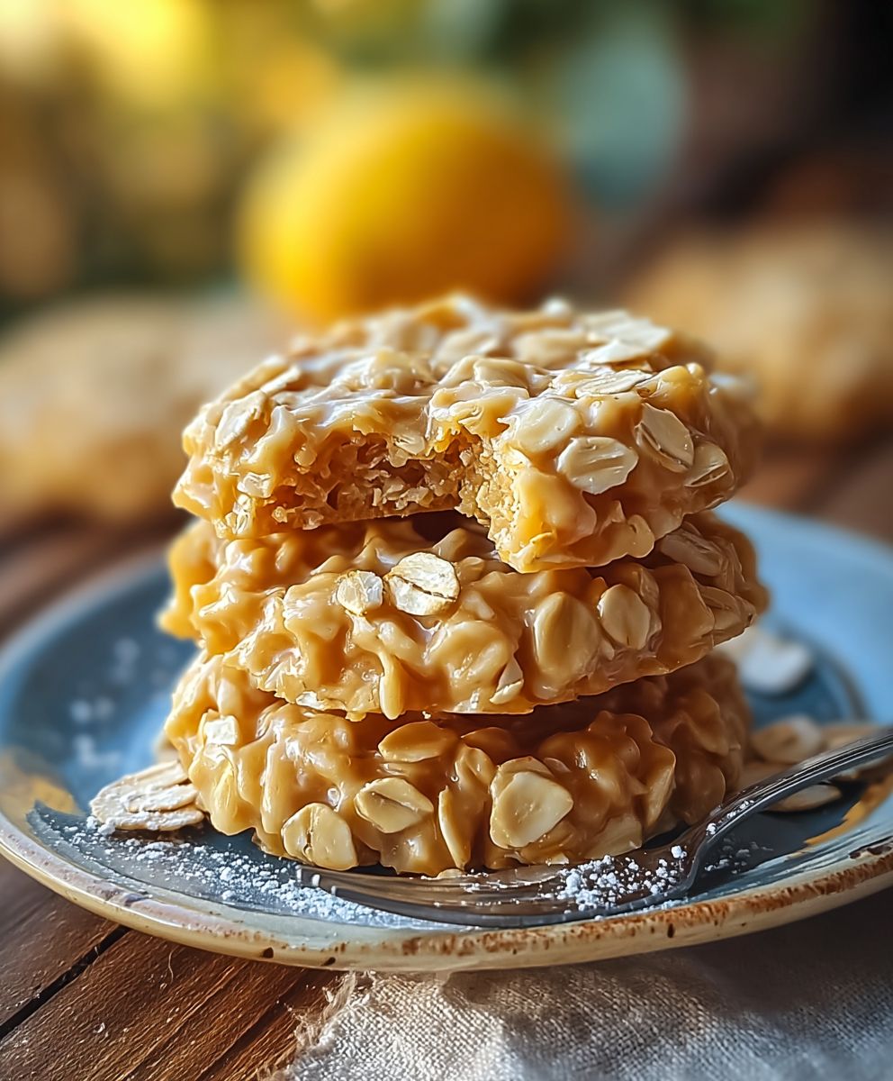 Lemon Oatmeal No Bake Cookies