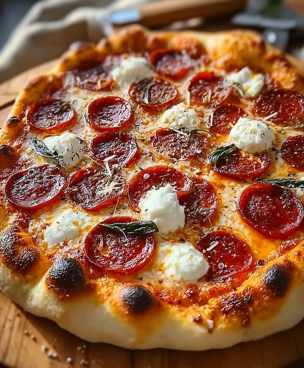 Hot Honey Pepperoni Ricotta Pizza