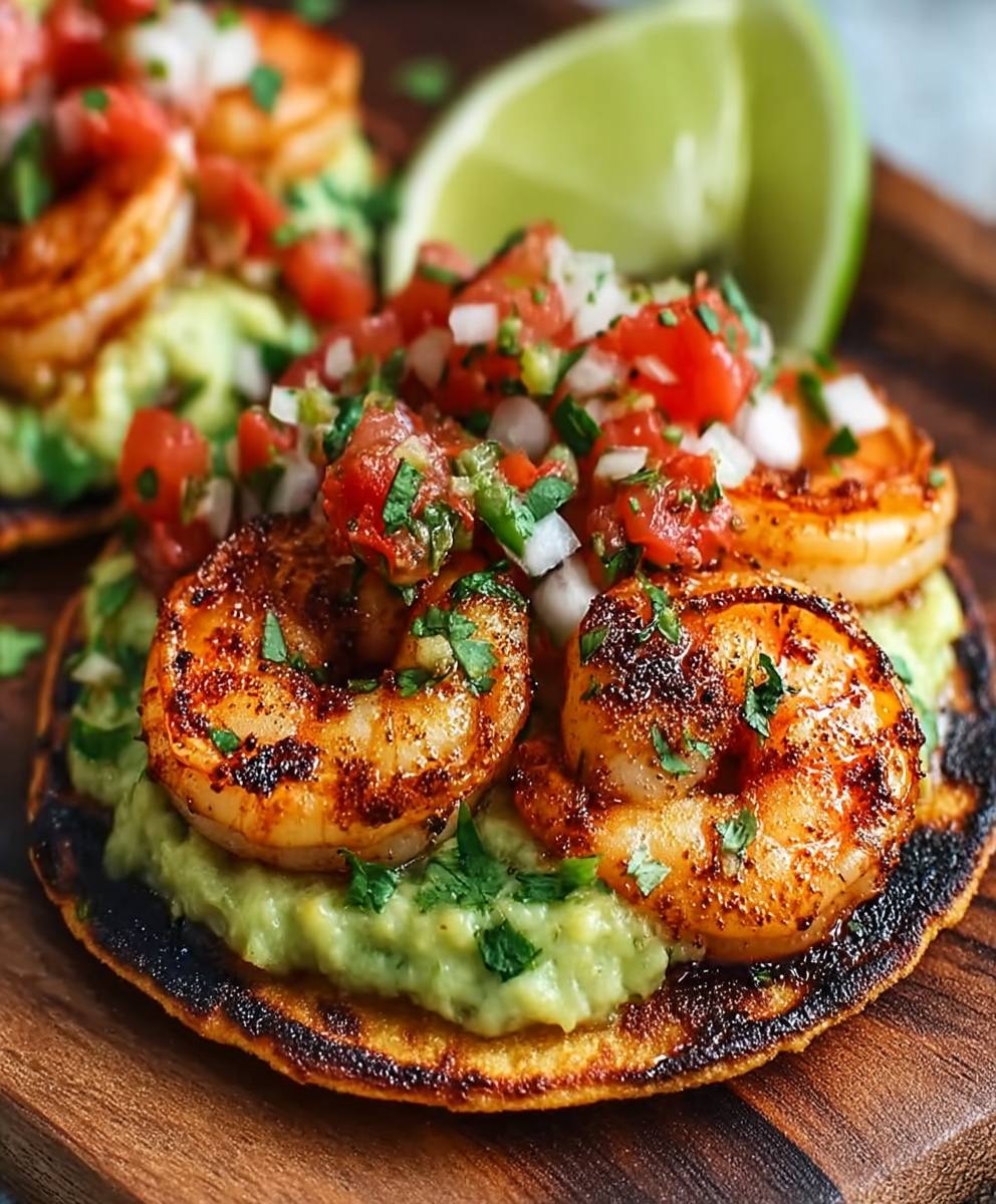 Shrimp tostadas summer