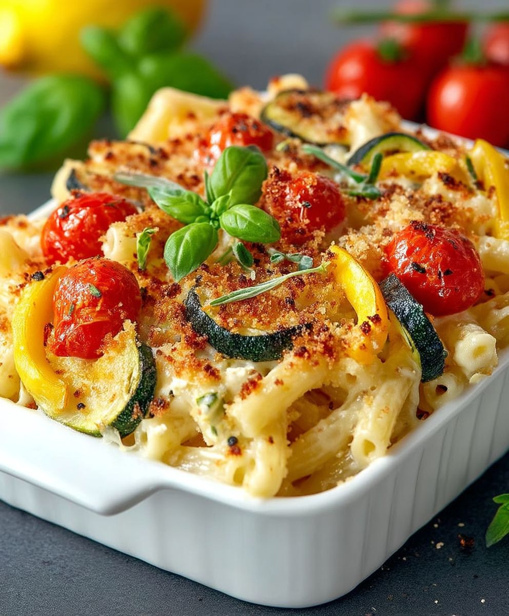 Baked feta pasta vegetables