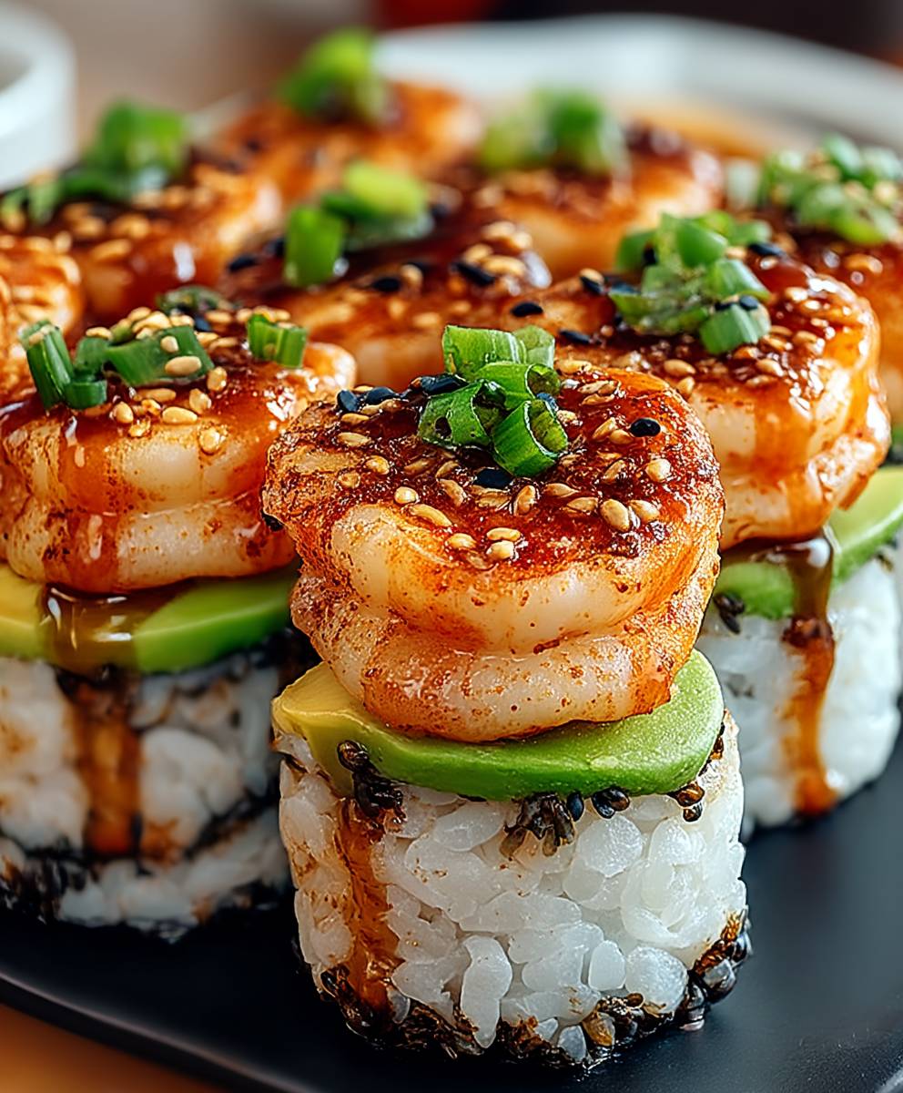 Spicy Shrimp Sushi Stacks