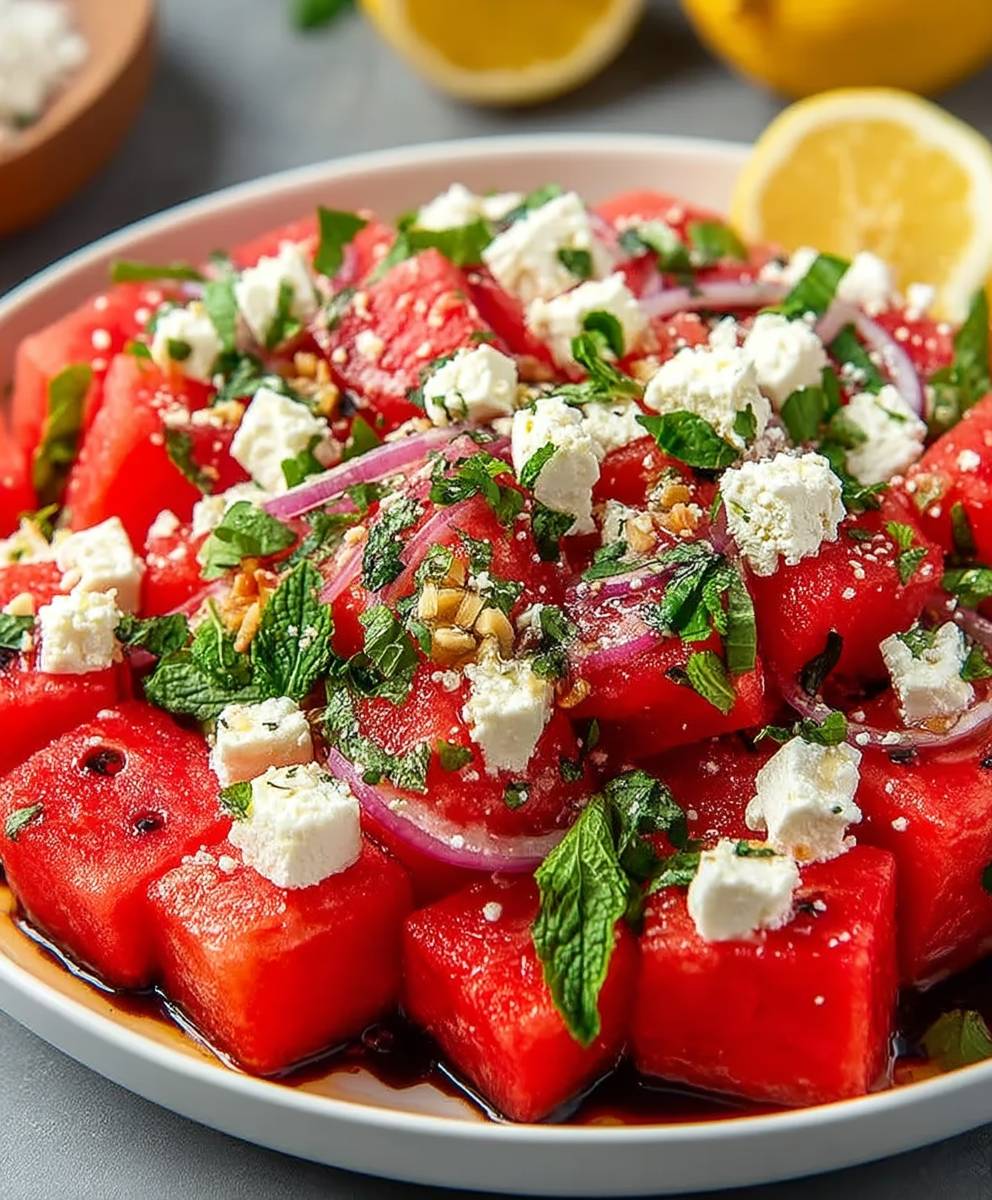 Watermelon feta salad
