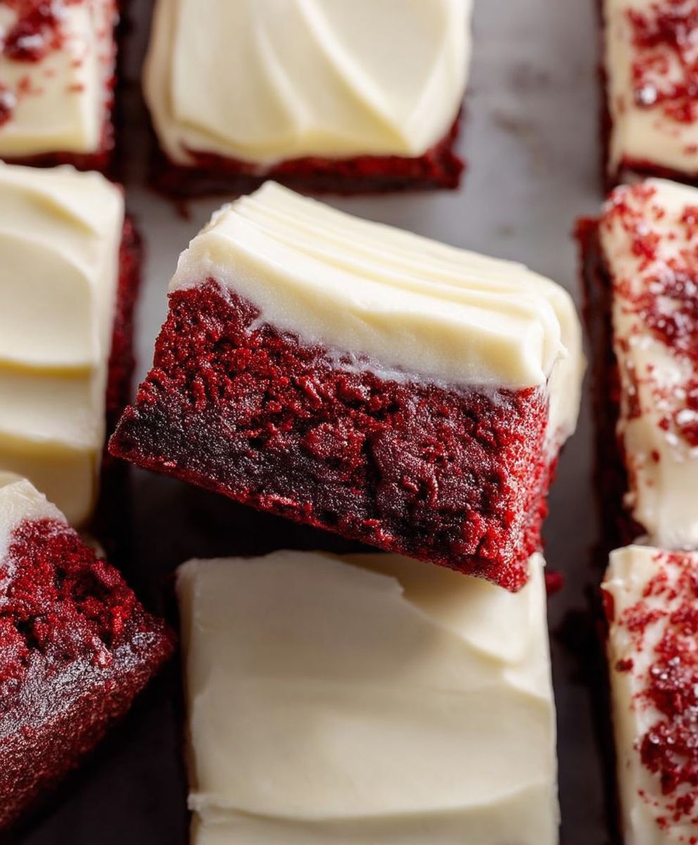 Red velvet brownies cream cheese