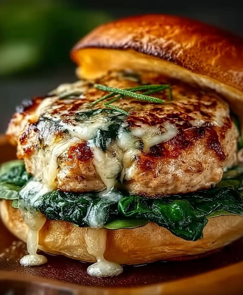 Spinach chicken burgers