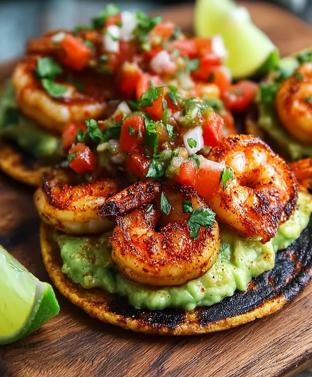 Shrimp tostadas summer
