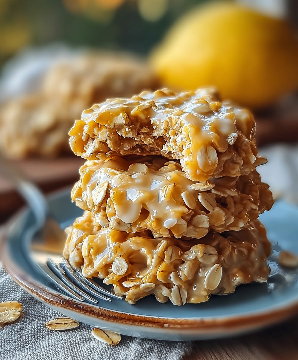 Lemon Oatmeal No Bake Cookies