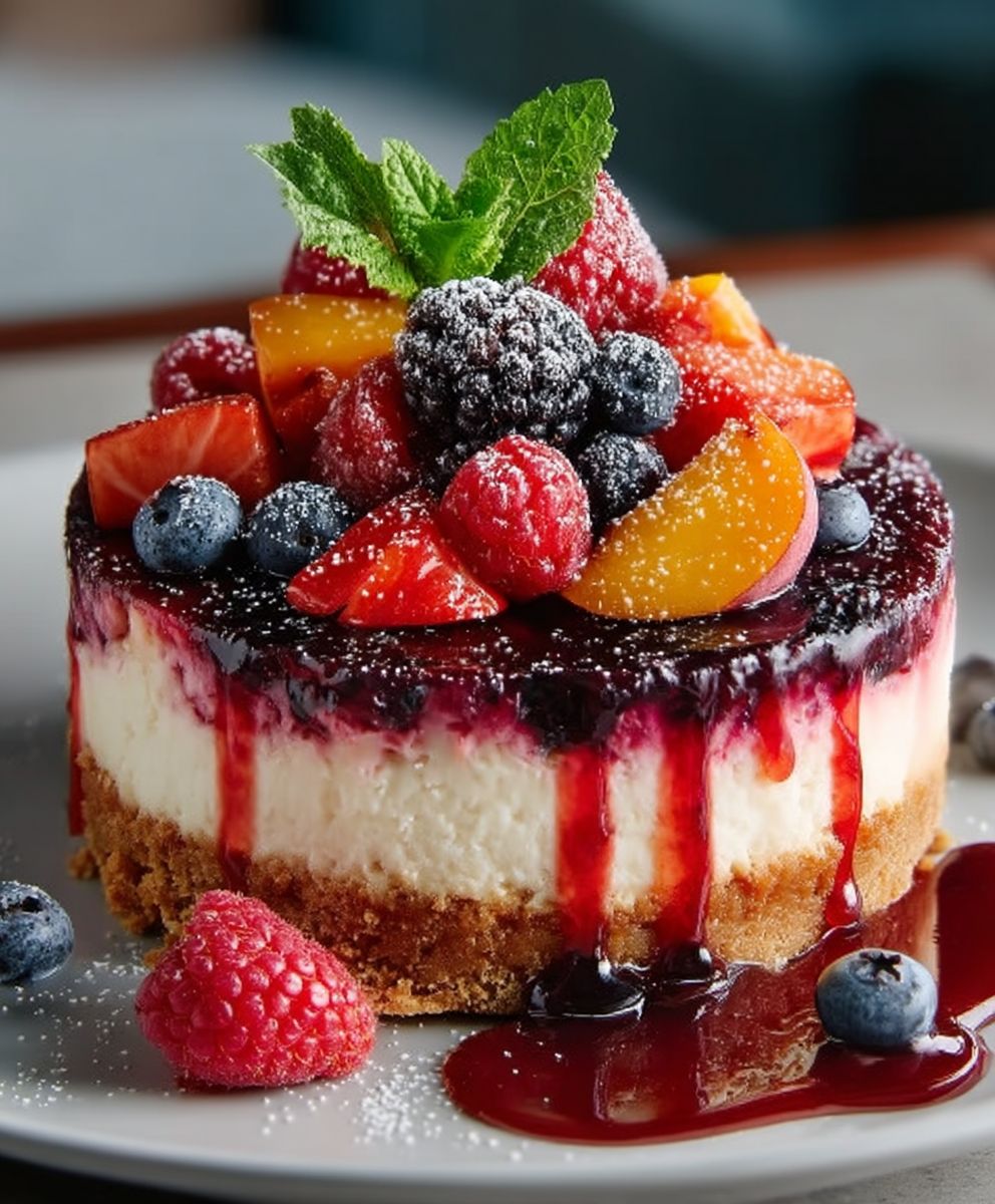 Berry Peach Cheesecake