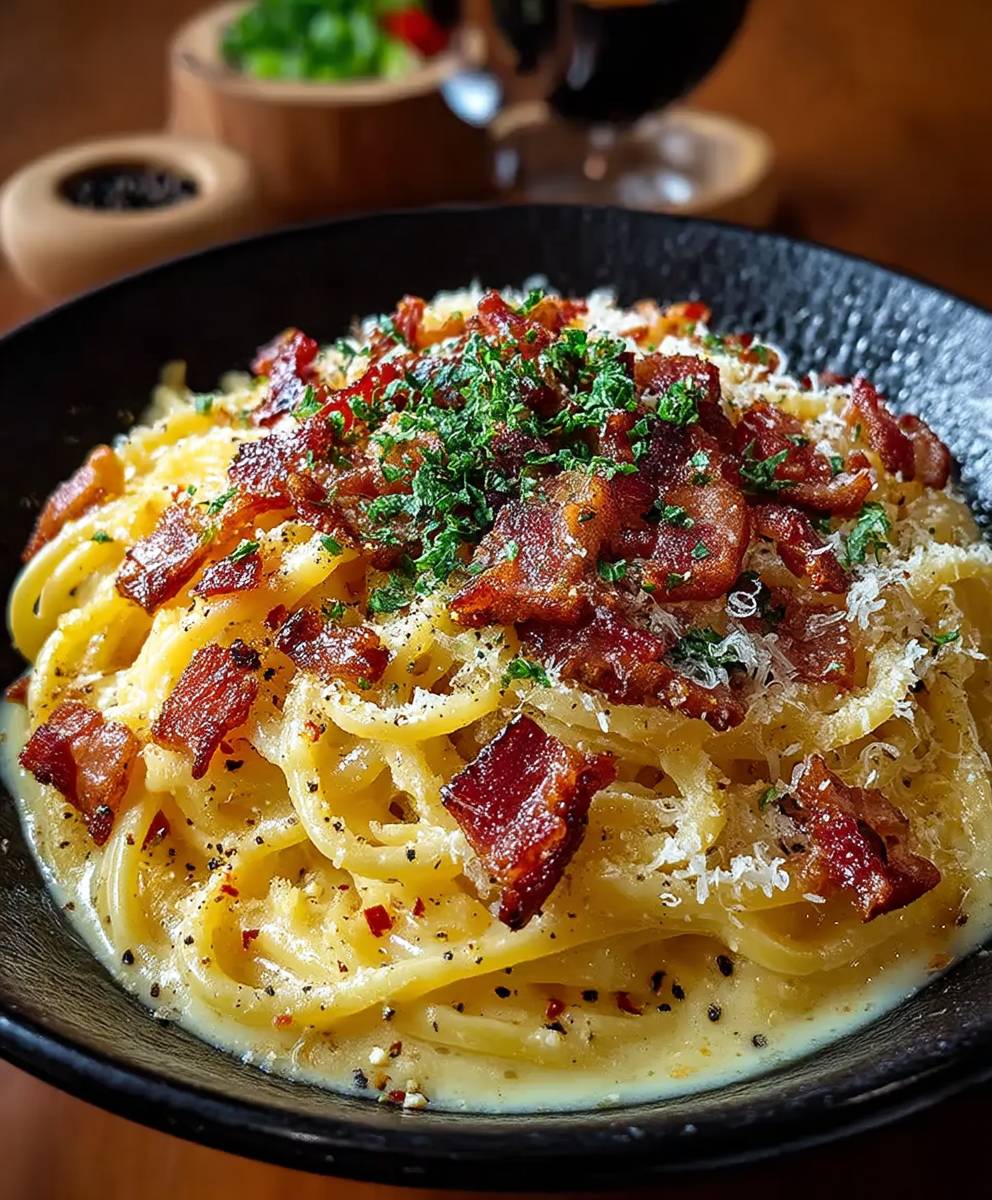 Bacon carbonara pasta
