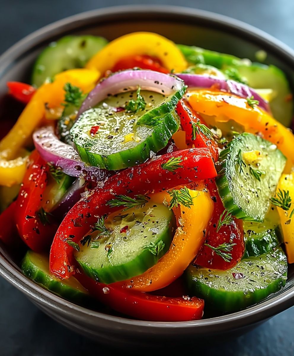 Cucumber sweet pepper salad