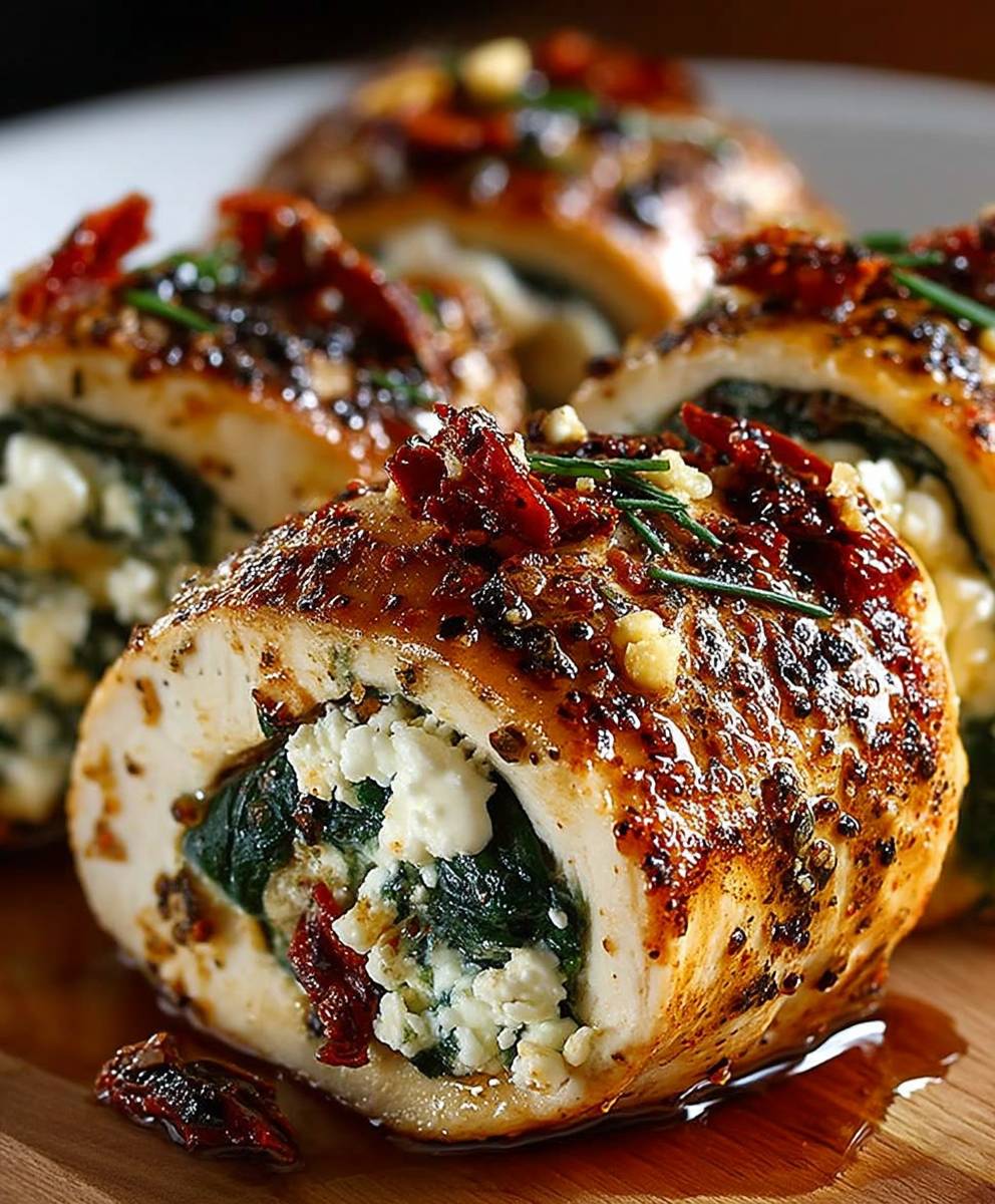 Chicken feta spinach sun dried